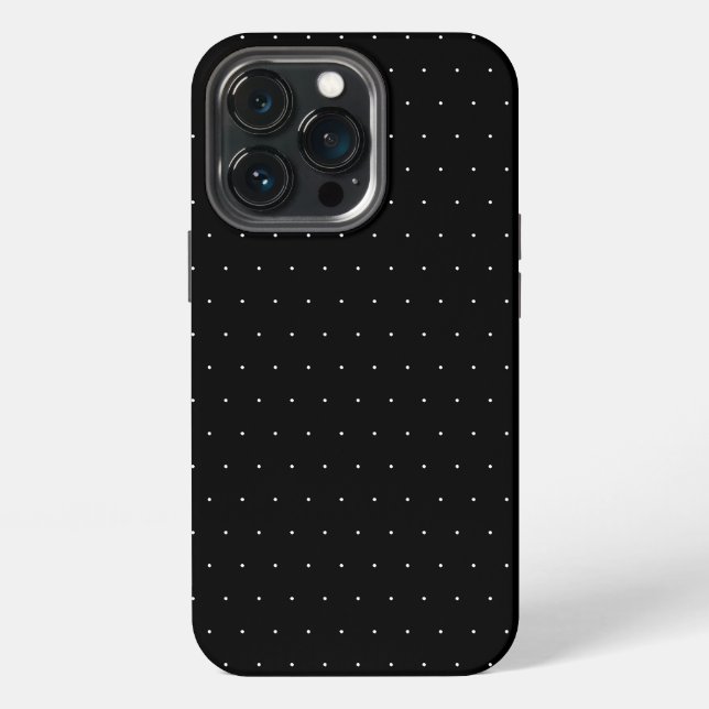 Chic black white tiny polka dots pattern cute iphone case (Back)