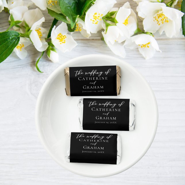 Chic Black White Wedding Personalized Hershey's Miniatures (Creator Uploaded)