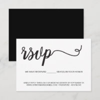 Chic Black White Wedding Website seats reserved