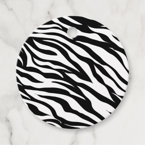 Chic black white zebra print safari birthday party favor tags