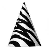 Chic black white zebra print safari birthday party