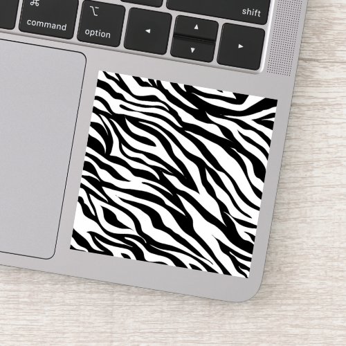 Chic black white zebra print safari birthday party sticker