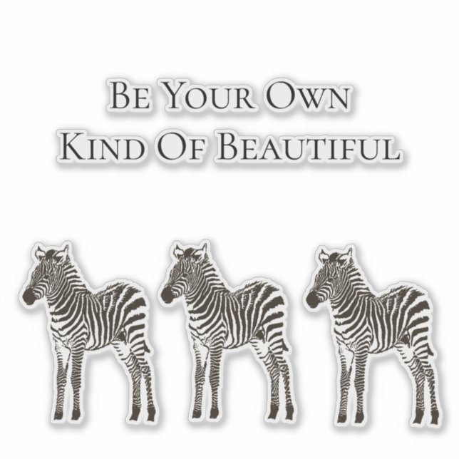 Chic Black White Zebras Sticker (Front)