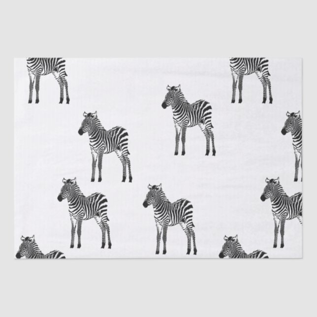 Chic Black White Zebras Tissue Paper (Front)