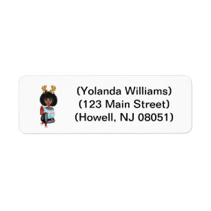 Chic Black Woman Custom Christmas Address Label