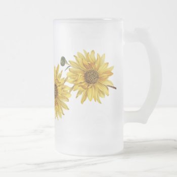 Chic Black Wood Grain And Sunflower Frosted Mug by EnduringMoments at Zazzle