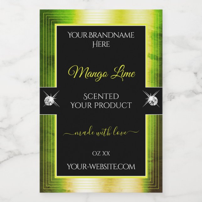 Chic Black Yellow Green Brilliants Product Label (Single Label)
