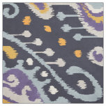 Chic black yellow purple ikat tribal pattern fabric