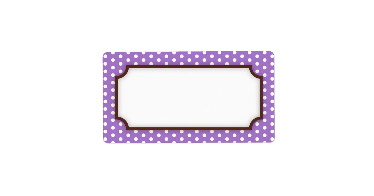 Chic Blank Purple Violet Polka Dot Dots Pattern Label