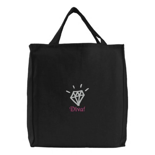 chic bling diamond diva embroidered bag