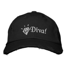 chic bling diamond diva embroidered cap