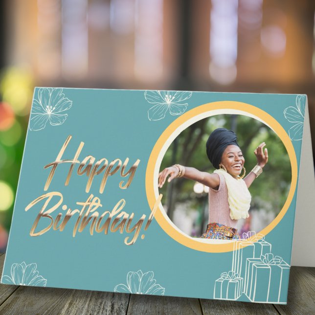 Chic Bliss Birthday Photo Card (Creator Uploaded)