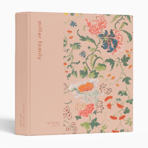 Chic Blooming Floral Pattern 3 Ring Binder