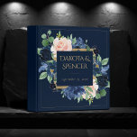 Chic Blooms | Dark Navy Blue and Blush Rose Floral 3 Ring Binder<br><div class="desc">Romantic hand-painted theme featuring a navy blue and blush pink watercolor floral bouquet embellished by botanical laurel and dark blue accents. From the "Boho Bloom" collection, this layout incorporates a rich Bohemian wildflower bouquet with radiant flower blooms and eucalyptus greenery foliage. For other colors, styles, or coordinating products, please visit...</div>