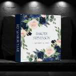 Chic Blooms | Navy and Blush Rose Graduation Album 3 Ring Binder<br><div class="desc">Romantic hand-painted theme featuring a navy blue and blush pink watercolor floral bouquet embellished by botanical laurel and dark blue accents. From the "Boho Bloom" collection, this layout incorporates a rich Bohemian wildflower bouquet with radiant flower blooms and eucalyptus greenery foliage. For other colors, styles, or coordinating products, please visit...</div>
