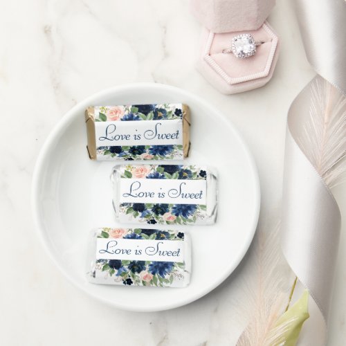 Chic Blooms  Navy Blue and Blush Love is Sweet Hersheys Miniatures