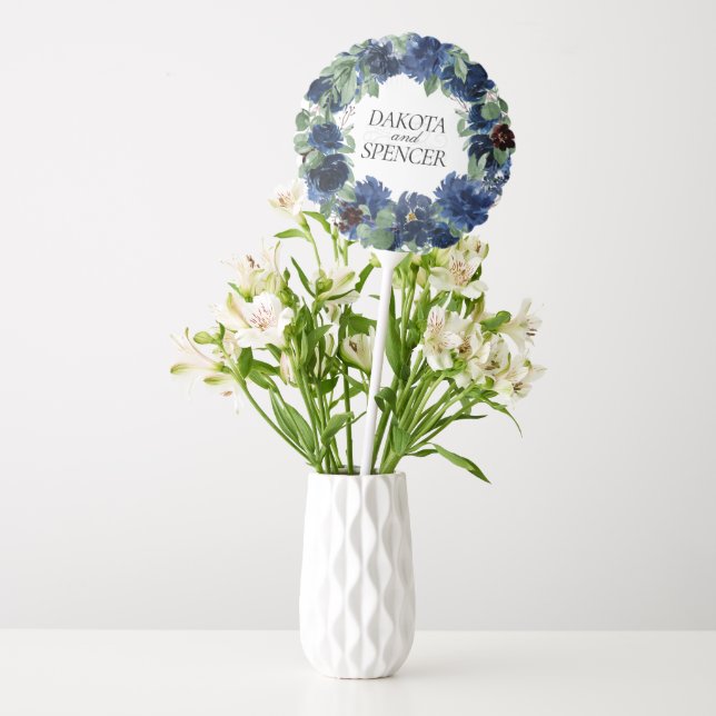 Chic Blooms | Navy Blue and Blush Pink Floral Balloon (Vase)