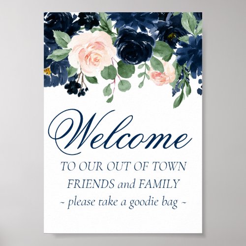 Chic Blooms  Romantic Floral Out of Town Guests Poster