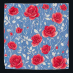 Chic Blue and Red Watercolor Floral Pattern Bandana<br><div class="desc">This modern watercolor floral print in shades of blue and red is perfect for adding a contemporary touch to your products. The clean lines and fresh colors make this design perfect for any modern home or office decor.</div>