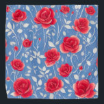 Chic Blue and Red Watercolor Floral Pattern Bandana<br><div class="desc">This modern watercolor floral print in shades of blue and red is perfect for adding a contemporary touch to your products. The clean lines and fresh colors make this design perfect for any modern home or office decor.</div>
