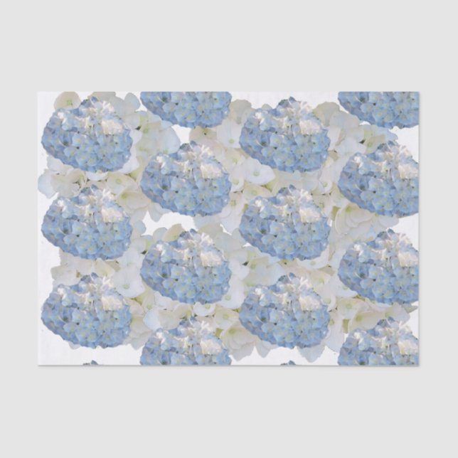 Chic Blue and White Hydrangea Tissue Paper (Front)