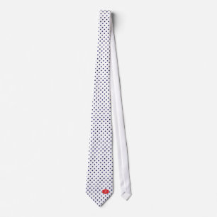 Chic blue and white polka dots patterns monogram neck tie