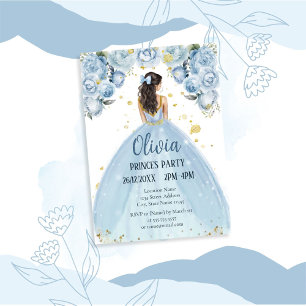 Chic Blue and White Quinceañera Invitation