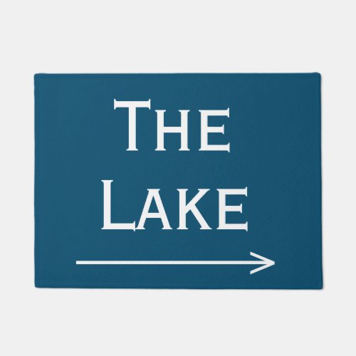 Chic Blue and White The Lake  Arrow Doormat