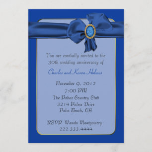 Chic Blue Anniversary Invitation