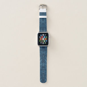 Chic Blue Art Nouveau Iris Botanical Pattern Apple Watch Band