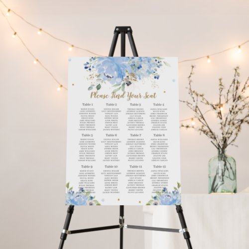 Chic Blue Balloons Floral Boy Baby Shower Seating  Foam Board