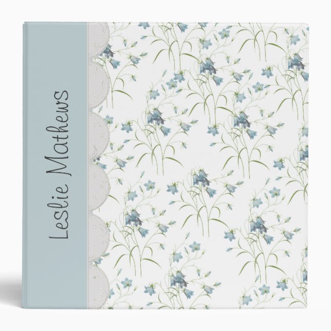 Chic Blue Bells Custom Wedding Planner Binder (Front)