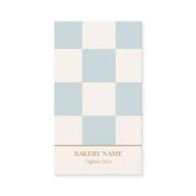 Chic Blue Checkered Bakery QR Code Vertical