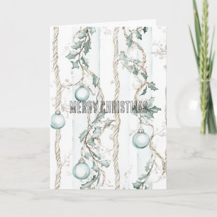 Chic Blue Christmas Ornaments Card