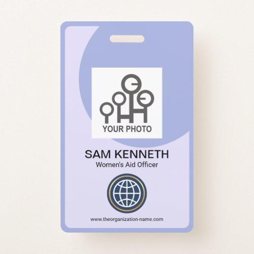 Chic Blue Curvature Frame Company Photo Template Badge