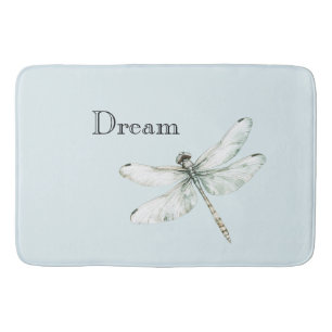 Chic Blue Dragonflies Dream Bath Mat