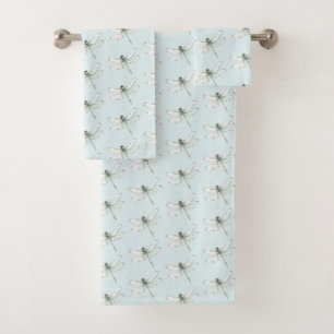 Chic Blue Dragonflies Dream Bath Towel Set