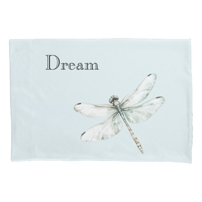 Chic Blue Dragonfly Dream Pillow Case (Front)