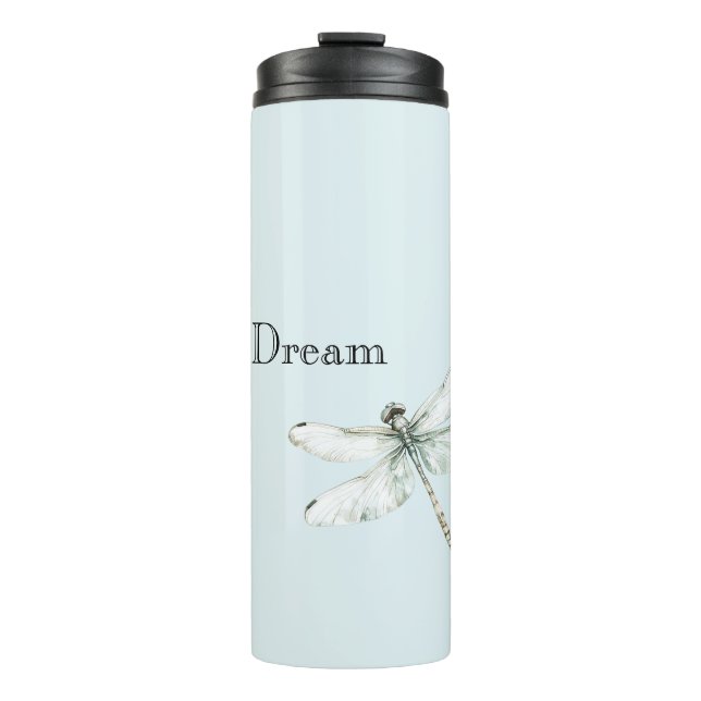 Chic Blue Dragonfly Dream Thermal Tumbler (Front)