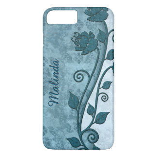 Chic Blue Floral Print iPhone 7 Plus Case