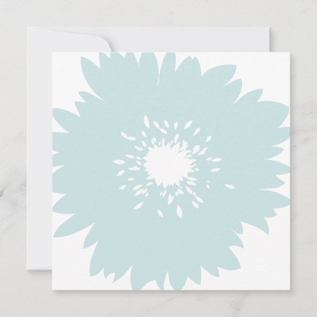 Chic Blue Flower Birthday Invitation (Front)