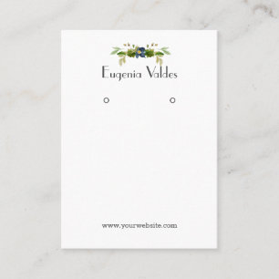 Chic Blue Flower Earring Display Business Card