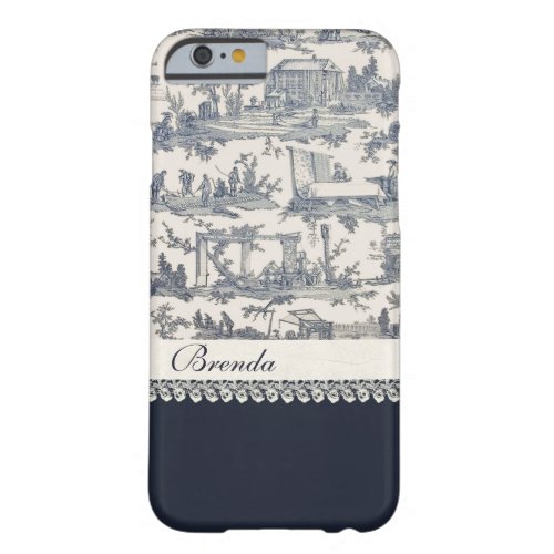 Chic Blue French Toiles Custom iPhone 6 Case