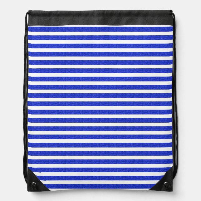 Chic Blue Geometric Popcorn Anime Drawstring Bag (Front)