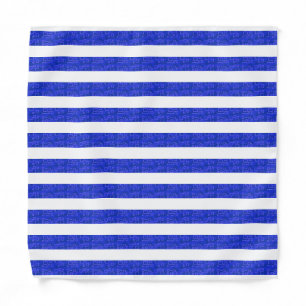 Chic Blue Geometric Stripes Bandana