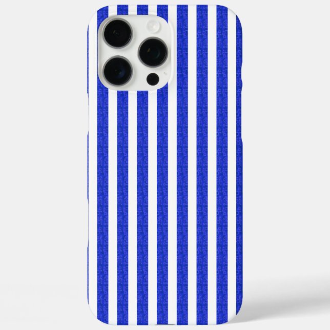 Chic Blue Geometric Stripes  Case-Mate iPhone Case (Back)