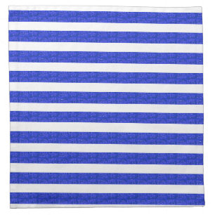 Chic Blue Geometric Stripes Cloth Napkin