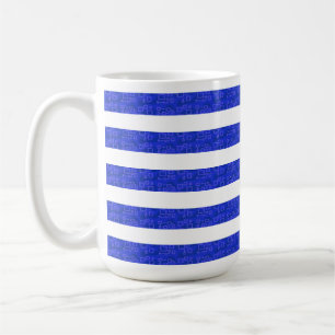 Chic Blue Geometric Stripes  Coffee Mug