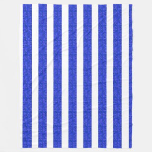 Chic Blue Geometric Stripes  Fleece Blanket