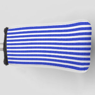 Chic Blue Geometric Stripes Golf Head Cover